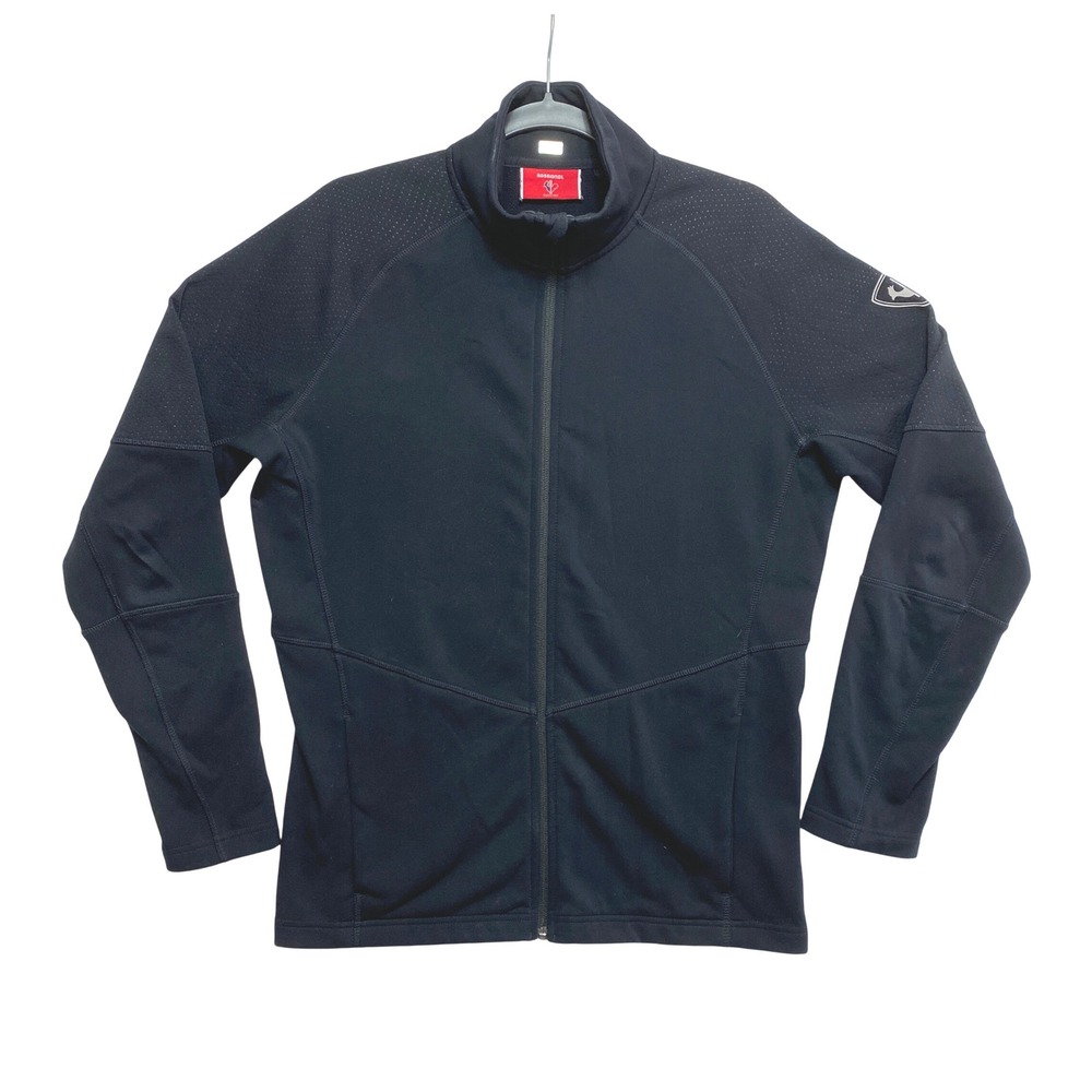 Rossignol Jacket Mens Size Medium Black Full Zip Fleece Ski Alpine Midlayer